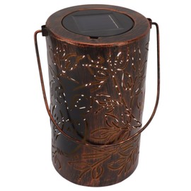 Hanging Solar Lantern Owl LED Garden Solar Light Red Copper Owl Lantern Outdoor Waterproof Metal Decorative Light for Patio Yard Pathway