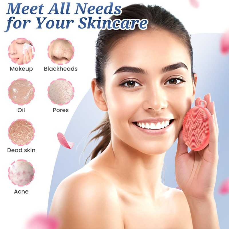 GEENOA Silicone Face Scrubber, Manual Face Scrubber Exfoliator for Men/Women
