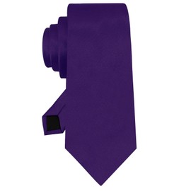 Mantieqingway Ties for Men Formal Polyester Silk Tie Corbatas 3.15'' Solid Satin Necktie for Wedding Party Grooms (Purple)