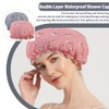 Shower Cap, Pack of 2 Satin Shower Caps, Waterproof Elastic
