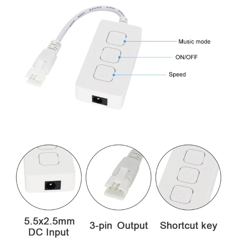 SP548E RGB Music RF LED DC5V-24V SPI WiFi LED Controller