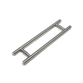 Strongar Modern & Contemporary Round Bar/Ladder/H-Shape Style Push-Pull Stainless-Steel Door Handle - Satin Brushed Finish