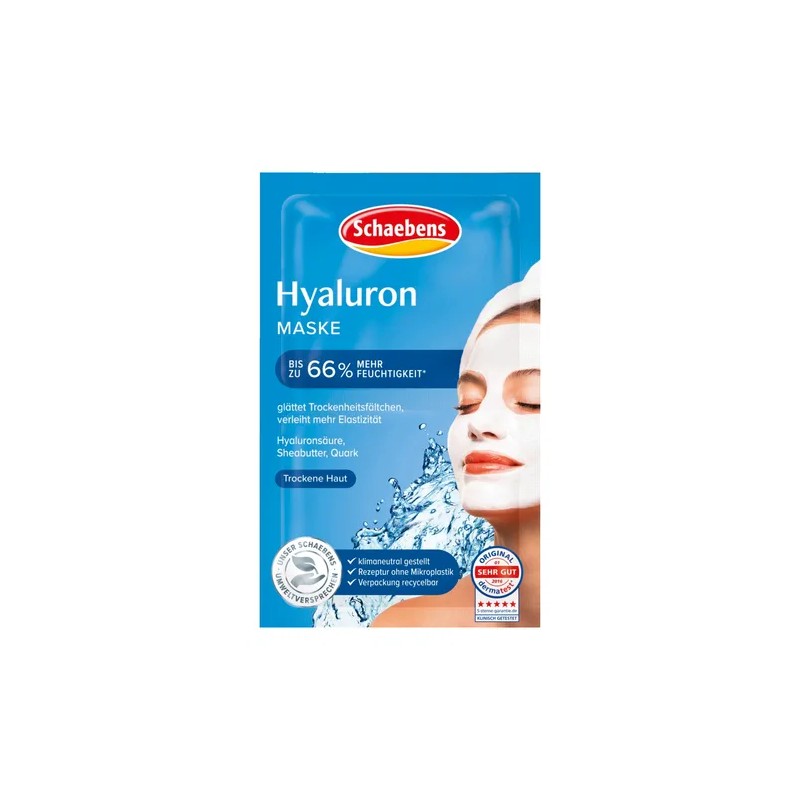 Schaebens Mascarilla Facial Hyaluron (paquete De 10 Pzas.) Seca