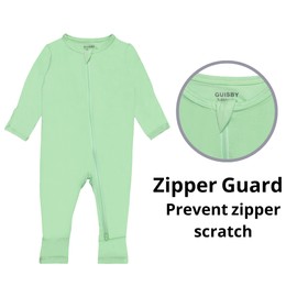 Newborn Rayon Sleeper, Soft Rayon Zipper Long Sleeve Pajamas for Baby Boy Girls Sage