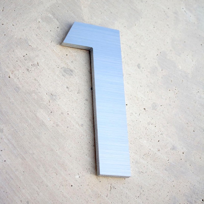 Numeros para casa delgados - 18cm 7inches - Aluminio Cepillado