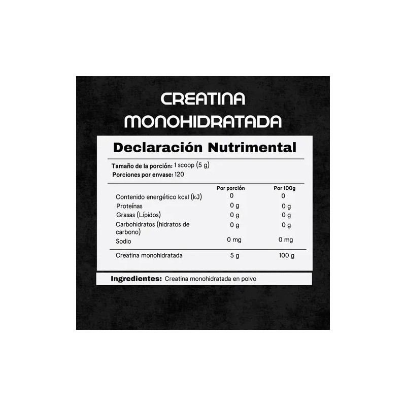 Coura Creatina Monohidratada En Polvo 600g P/ 120 Servicios Sabor