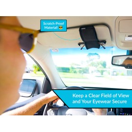 Sunny Sleeve Sunglasses Holder for Car Visor – Dual Storage Holds 2 Pairs | One-Hand Operation, Scratch-Proof, Universal Fit | Glasses Organizer for Vehicle Visor (Black)