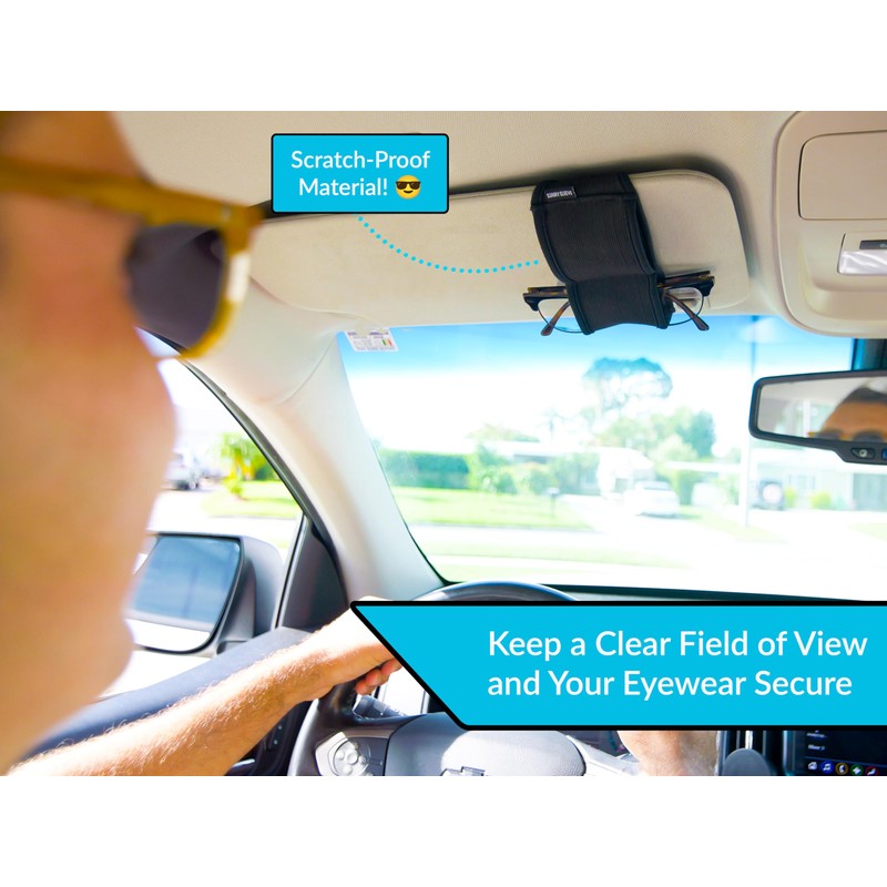 Sunny Sleeve Sunglasses Holder for Car Visor – Dual Storage