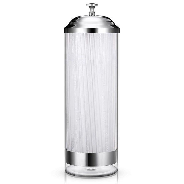 Patelai 10.6 Inch Plastic Straw Dispenser and 100 Pcs Drinking