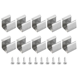 TOP-VIGOR 100Pcs LED Strip Light Clips, Waterproof LED Strip Mounting Bracket Fixing Clips Plastic Clamp Holders with Screws for 8-11mmNeon RGB Light Cable Ribbon, Stainless Steel