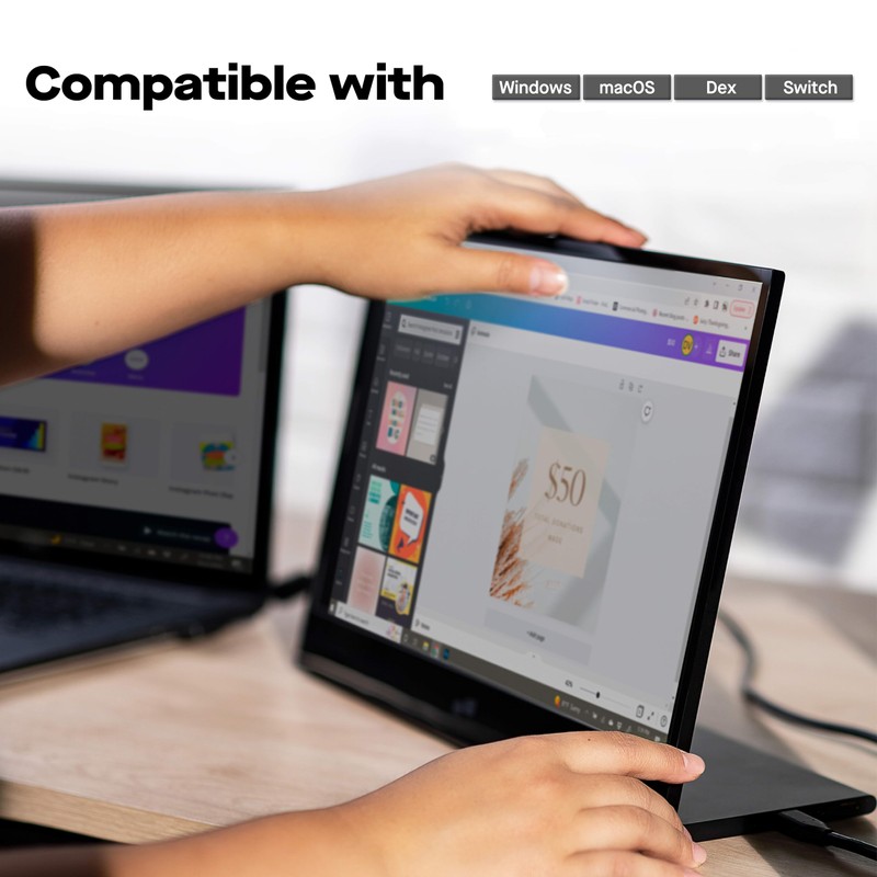 MP Mobile Pixels Glance Laptop Portable Monitor, 16 Inch 1080P