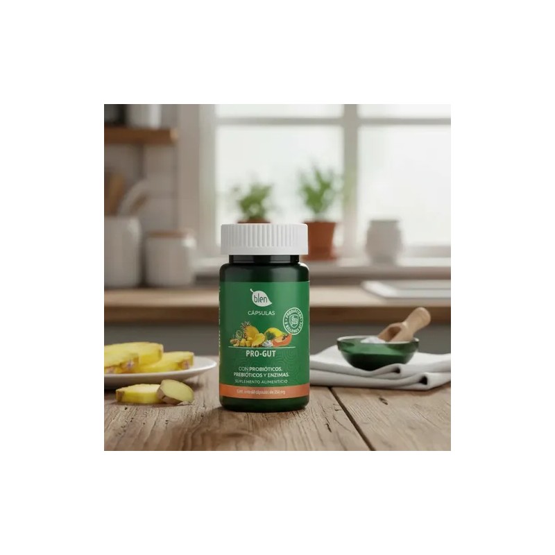Pro Gut Blen Cápsulas Probioticos Prebioticos Digestivo 60pz Sin Sabor