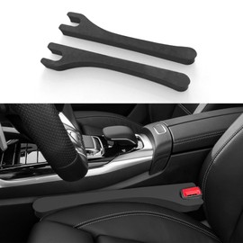 RGOAANC 2PCS Car Seat Gap Filler, Car Seat Gap Organizer, Seat Gap Plug to Fill The Gap Between Seat and Console, Car Accessories Car Seat Crevice Blocker Stop Things from Dropping Fit Cars (Black)