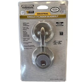 Universal Hardware Single Cylinder Deadbolt in Satin Chrome UH40055 Sealed