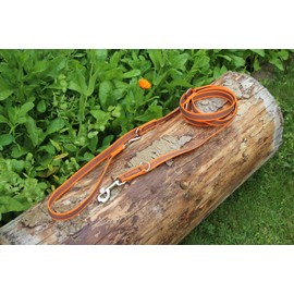 Activity4Dogs Non-Slip Nylon Dog Lead, Non-Slip, 2.80 m Long, 4-Way Adjustable Lead for Medium and Large Dogs, Orange, Made in Germany