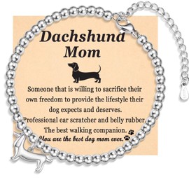 EPVIDO Dog Mom Gifts for Women Dachshund Bracelet for Dog Lovers Jewelry for Birthday, Christmas Stocking Stuffers, Mothers Day