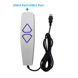 Universal ELEASMB7337 Lift Chairs Power Recliner 2 Button 5 Pin Remote with USB A C Port