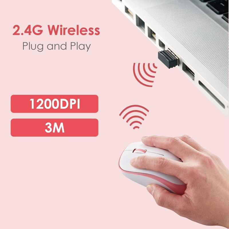 エレコム マウス ワイヤレス (レシーバー付属) Mサイズ 3ボタン 静音 IRセンサー 省電力 ピンク