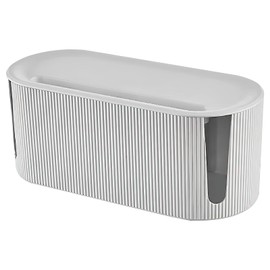 Cable Box, DAWRIS Cable Organiser Box with Lid, Cable Management, ABS Plastic, Cable Management Box, Multifunctional Surge Protection for Cable Power Strips (White)