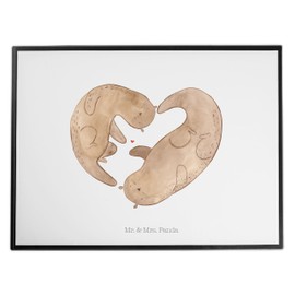 Mr. & Mrs. Panda Otter Heart Desk Pad - Gift, Desk Pads, Anniversary, Stationery, Fish Otter, Desk Pad,