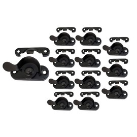 QCAA Steel Window Sash Lock, CTC 2", Matte Black, 12 Pack, Made in Taiwan