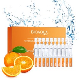 Suero de vitamina C para rostro con ácido hialurónico - 0.1 fl oz x 30PCS | Brightening Hydrating Facial Serum, Travel Size Skincare for Glowing Skin(