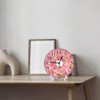 KEEPSUPER Pink Donuts Wall Clock Stripes Glaze and Colored Splashes