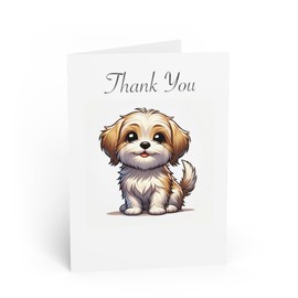 DistinctInk Greeting Card/Note Card -Havanese Puppy Cartoon Birthday - PACK of 1