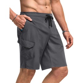TSLA Men's Beach Swimming Board Shorts, Quick Dry Swim Trunks, Bathing Suits with Inner Mesh Lining and Pockets TM-MSB31-CHC_42