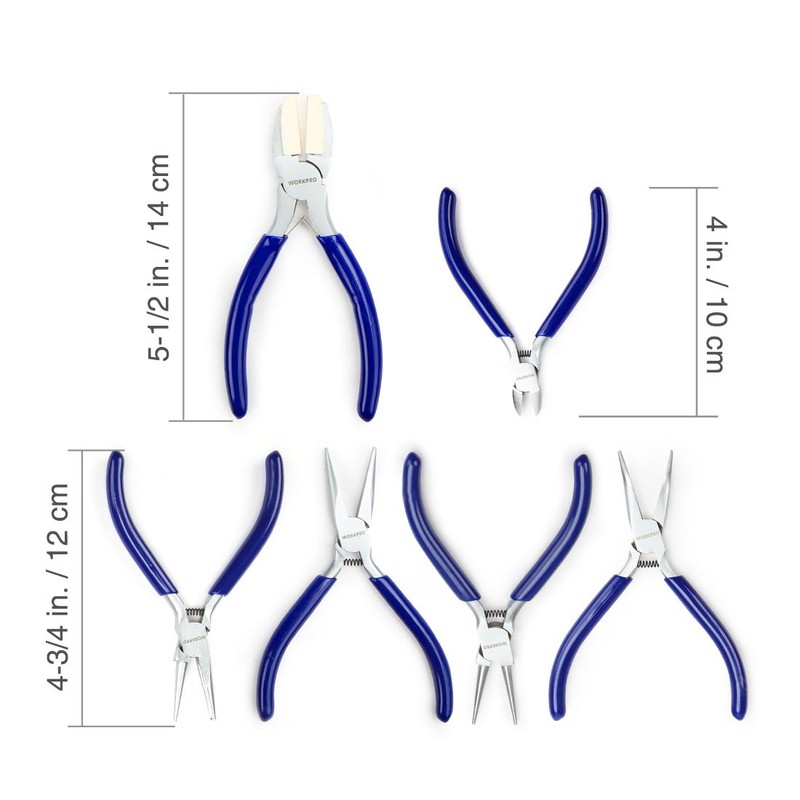 WORKPRO 7-Piece Jewelers Pliers Set, Jewelry Making Tools Kit with