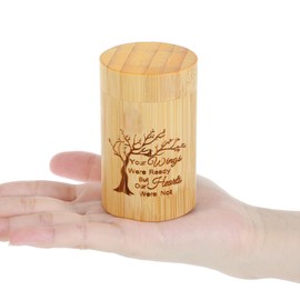 Wooden Urns for Human Ash, Small Urns for Human Ashes Keepsake with Tree and Wish Word, Beautifully Wood 3x2 In Keepsake Urn for Humans or Pet Ash, Refined Hard Wood Urn Pet Supplies for Dog Cat Ashes