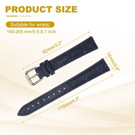 sourcing map Leather Watch Bands for Men and Women, 21mm Crocodile Pattern Watch Band Quick Release Watch Strap Replacement, Flat Thin Elegant Leather Strap with Tools, Blue
