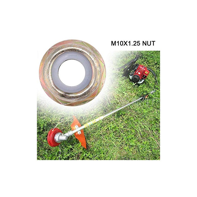 TOPINCN M10X1.25 Flange Nut, Metal Universal Left Hand Thread Blade