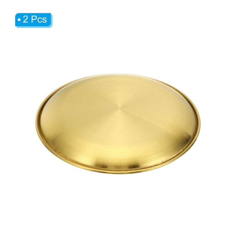 PATIKIL 5.5"Dia.Incense Burner Plate 2Pcs Coil Incense Holder Gold Tone