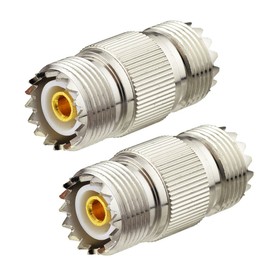 Eightwood SO239 to SO239 Coax Connector Adapter UHF Female to Female Coupler 2-Pack for CB Amateur Radio Antenna