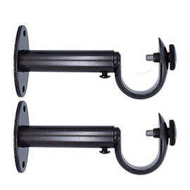 Meriville Set of 2 Oil-Rubbed Bronze Zinc Curtain Drapery Rod Bracket for 1" Rod, Adjustable