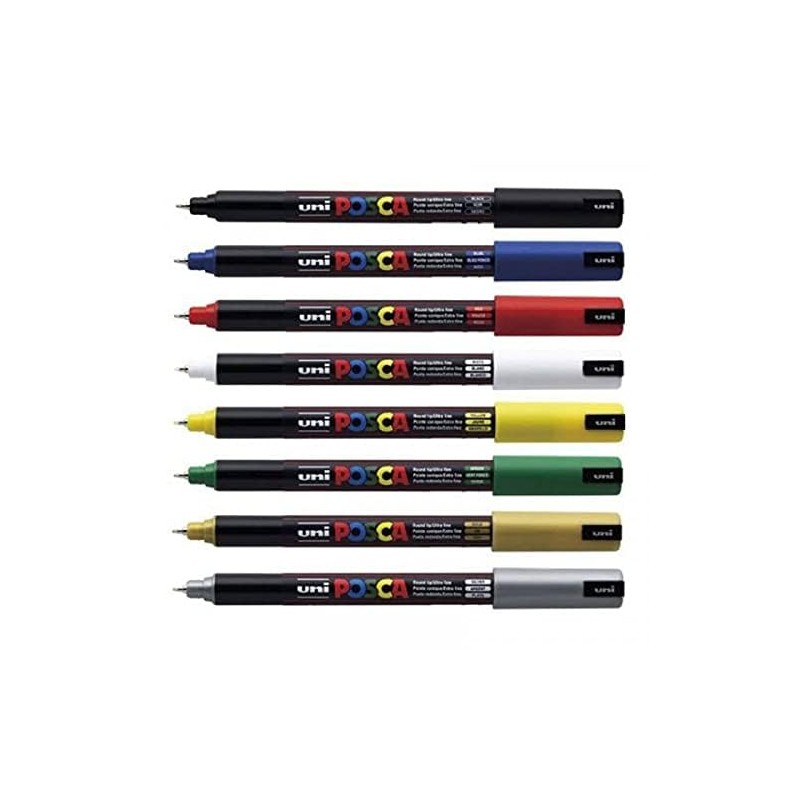 Uni-Ball Uniball POSCA PC-1MR Ultra Fine Marker Pens THE SET
