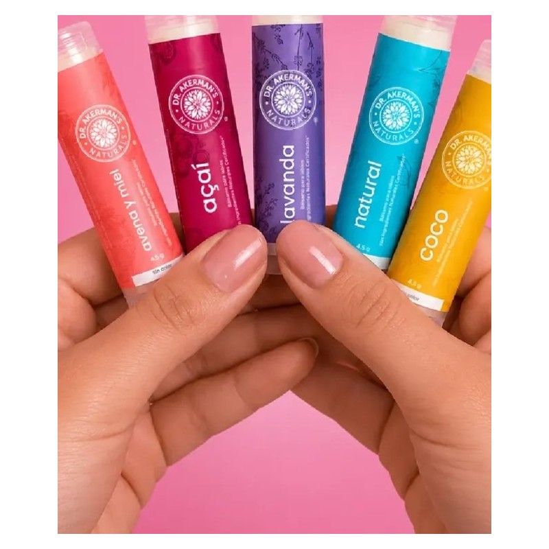 5 Pack Bálsamo Labial Dr. Akermans Frutas 4.5g Natural