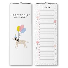 Birthday Calendar Year-Independent - Perpetual Calendar Undated for Entering Birthdays (Confetti, 10.5 x 29.7 cm)