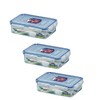 3 X Lock & Lock Food Storage 550ml Rectangular Box
