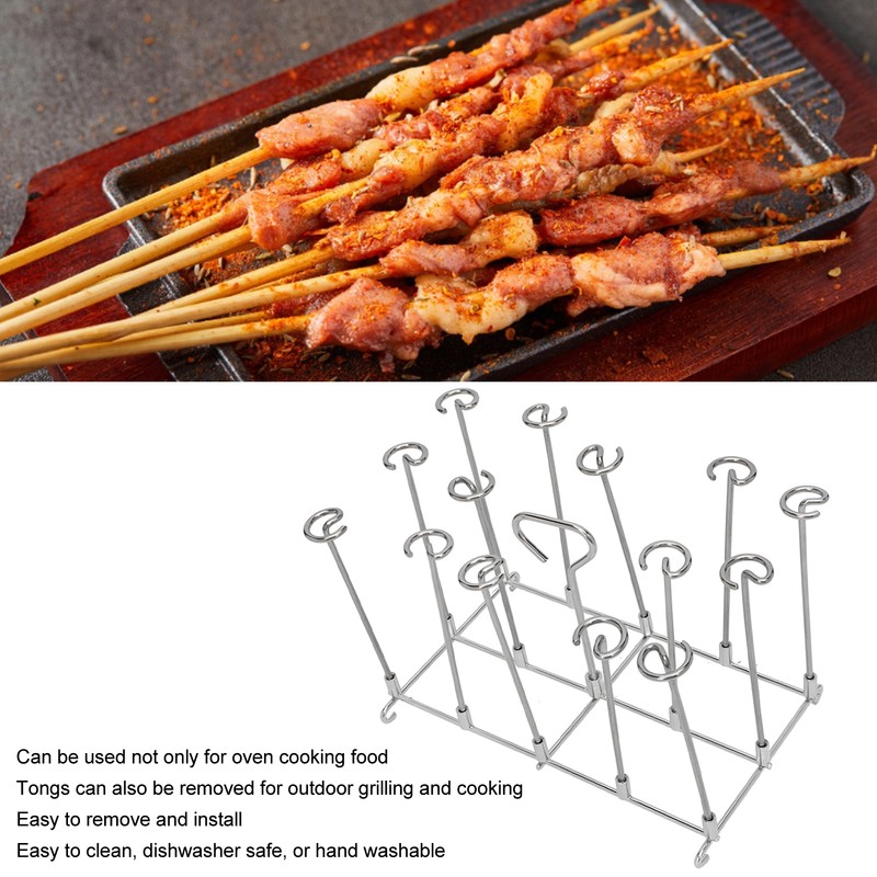 Fryer Skewer Stand Uniform Cooking Rust Resistance Stainless Steel Vertical