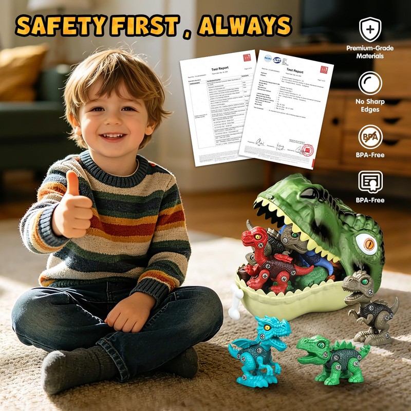Drefirsa Dinosaur Toys for Kids Age 3-5 5-7, 8Pcs Take