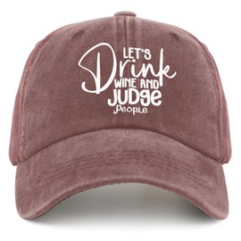 Let's Drink and Judge People Sun Hat Cool Hat Wine Red Mens Hats and Caps Gifts for Girlfriends Beach Hats