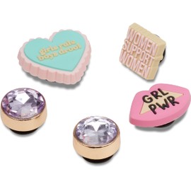 Crocs Unisex-Adult Jibbitz Girly Bling Multi Pack, Gold Shoe Charms, Celebrate Women, 5 Pack