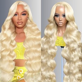 NBRUW 613 13x6 Lace Front Wig Human Hair 200 Density 24 Inch Body Wave 613 Blonde Wig Human Hair 13x6 200 Density HD Lace Front Wigs Human Hair Blonde Pre Plucked for Women
