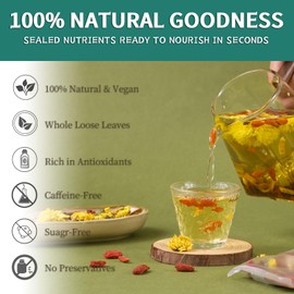 Dandelion Root Wolfberry Tea for Liver & Kidney Health 20 Count - Natural Liver Cleanse Detox Tea for Women & Men - Organic Herbal Loose Leaf Goji Berry, Chrysanthemum, Citrus Peel and Licorice - Caffeine-Free