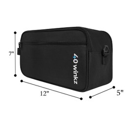 40Winkz Travel CPAP Carrying Bag Fit For ResMed AirMini, Portable CPAP Equipment Bag and Supplies Storage Bag with Shoulder Strap, Organizer Carrying Case with Luggage Strap (Black)