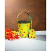 Adorable FOOD SAFE Antique-Style Yellow Metal Polka Dot Sand Pail with Shovel