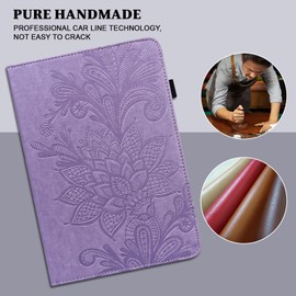 TUOLISG Case for Honor Pad X9 11.5-inch 2023,Luxury PU Leather cover with Multi-Angle Viewing Stand and Stylus,Purple