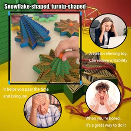 Snowflake Fractal Fidget, 3D Printed Fidget, Executive Desk Toys, Perfect for Relieving Stress, Irritability and Relaxation (Blue 5.5 in)